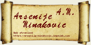 Arsenije Minaković vizit kartica